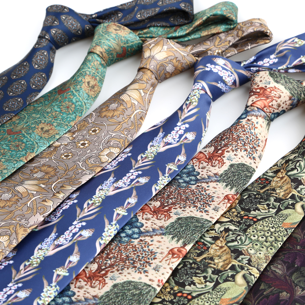 Corbata para hombre de 8CM, patrones de estampado, corbatas clásicas para hombre, novio, tacto manual, poliéster, Floral, accesorios de boda de negocios