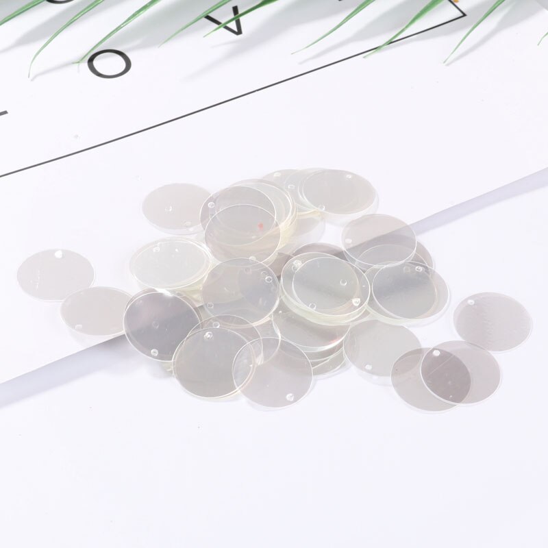 90Pcs/Lot Transparent Sequins 2cm Large Round Sequin Paillettes Sewing Craft With Side Hole for Women Garments DIY Accessories: Clear Crystal