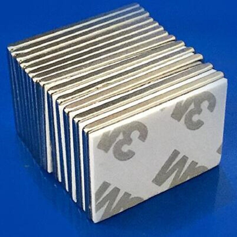 N35 neodym magnet med 3m lim små blok super stærk permanent magnetisk klæbende tape bar mini køleskab magnet