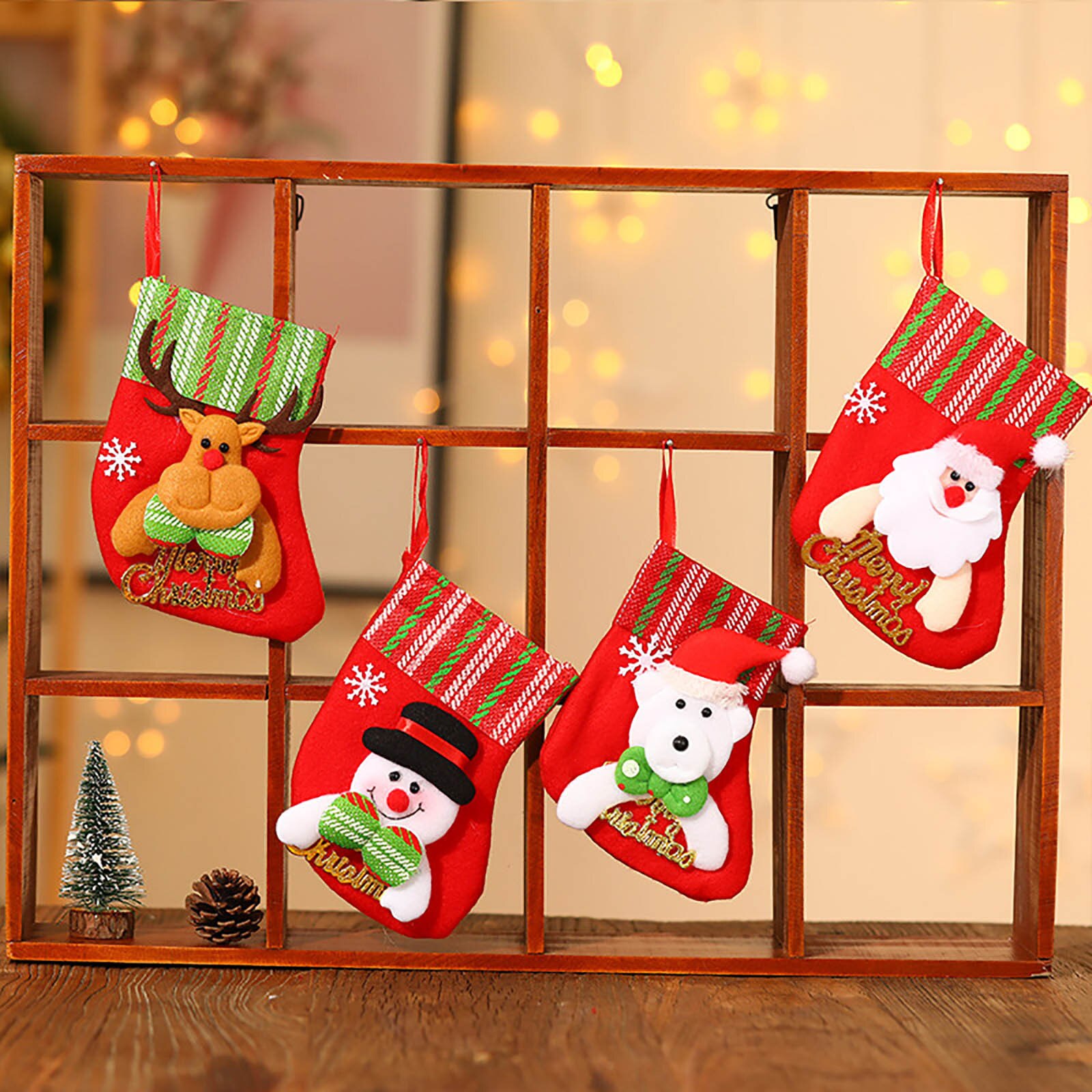 Kerst Kousen Kerstman Elanden Stof Sokken Kerst Mooie Tas Voor Kinderen Haard Kerstboom Decoratie # P30