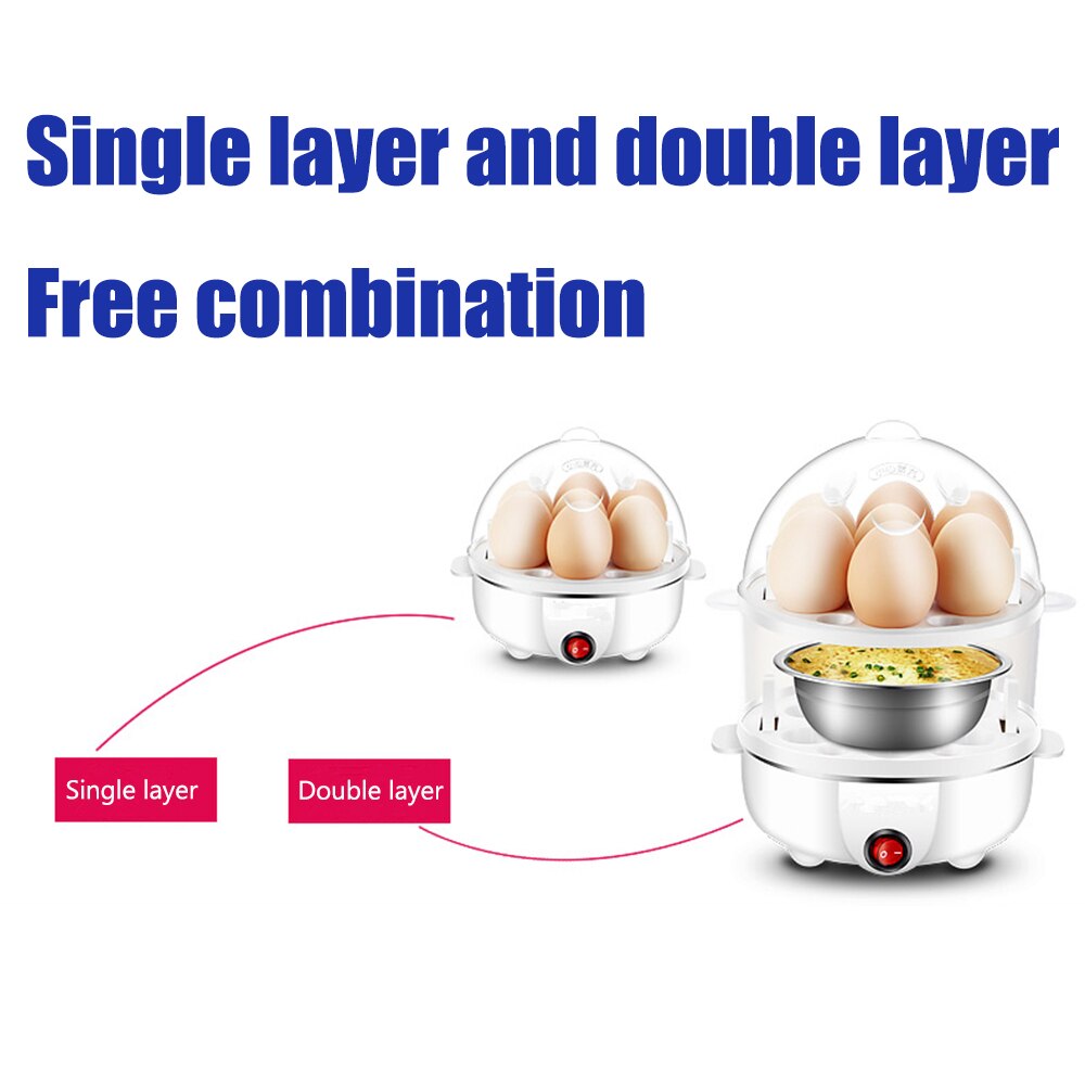 Hervidor eléctrico rápido de huevos, vaporizador automático de doble capa para hervir huevos al vapor, con protección contra sobrecalentamiento