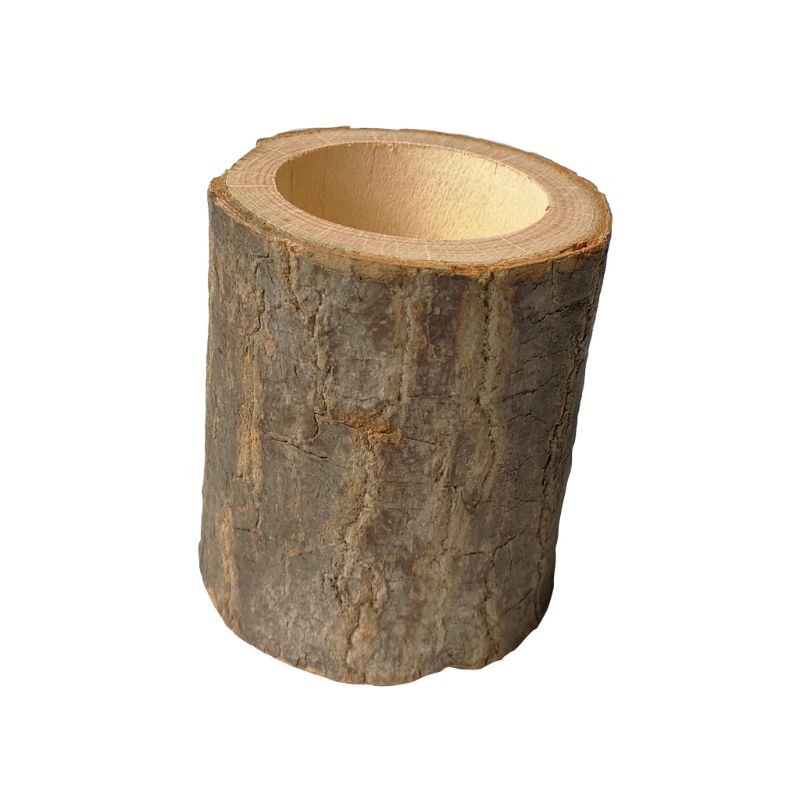 Rustik træ lysestage fyrfadslys lysestage bord dekoration plante blomster plot ornament håndværk 6 x 7cm: L