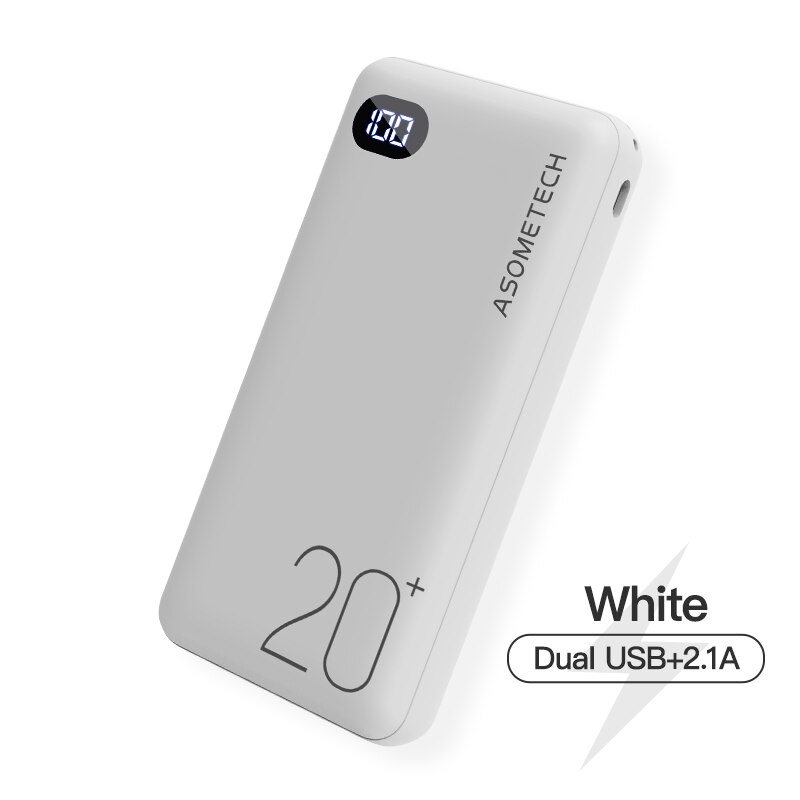 Power Bank 20000 Mah Draagbare Opladen Poverbank Mobiele Telefoon Externe Batterij Oplader Powerbank 20000 Mah Voor Iphone 12 Xiaomi: White