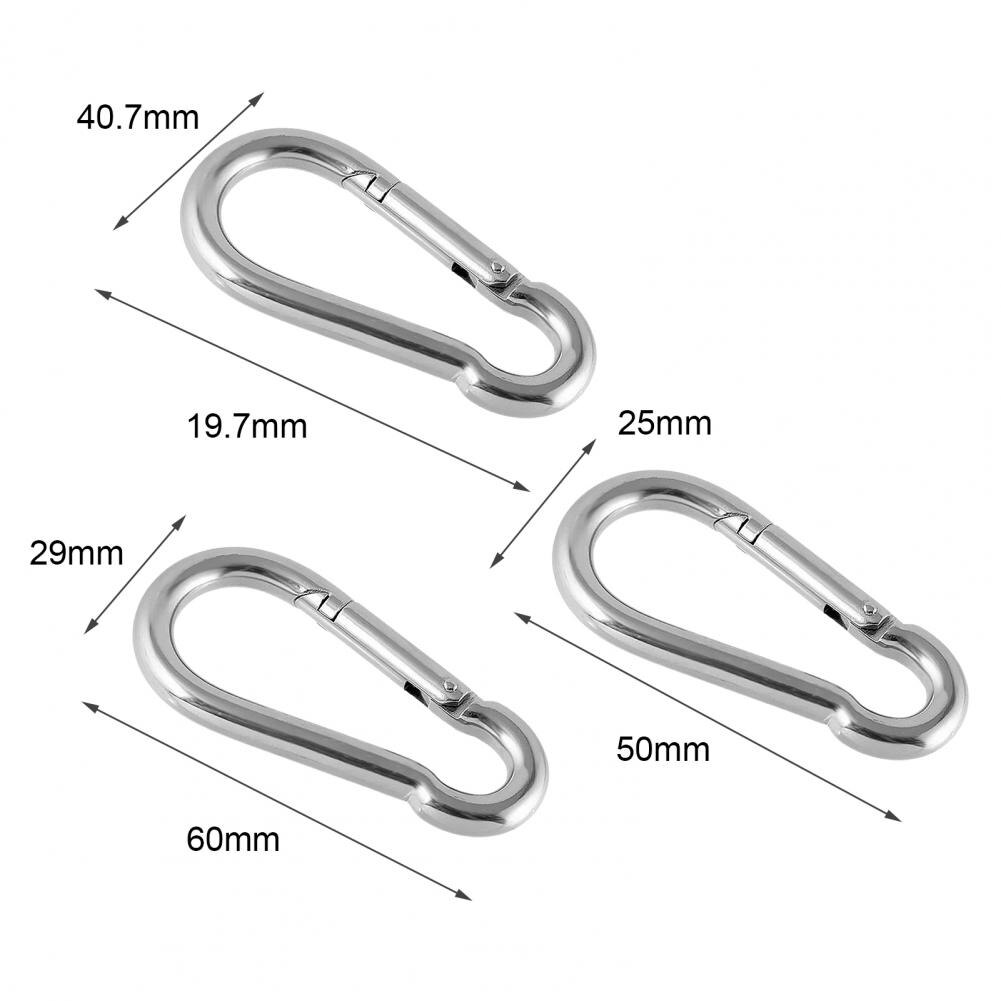 1Pcs Outdoor Klimmen Rvs Gesp Karabijnhaak Survial Sleutelhanger Klim Haak Clip Rugzak Gesp Sleutelhanger