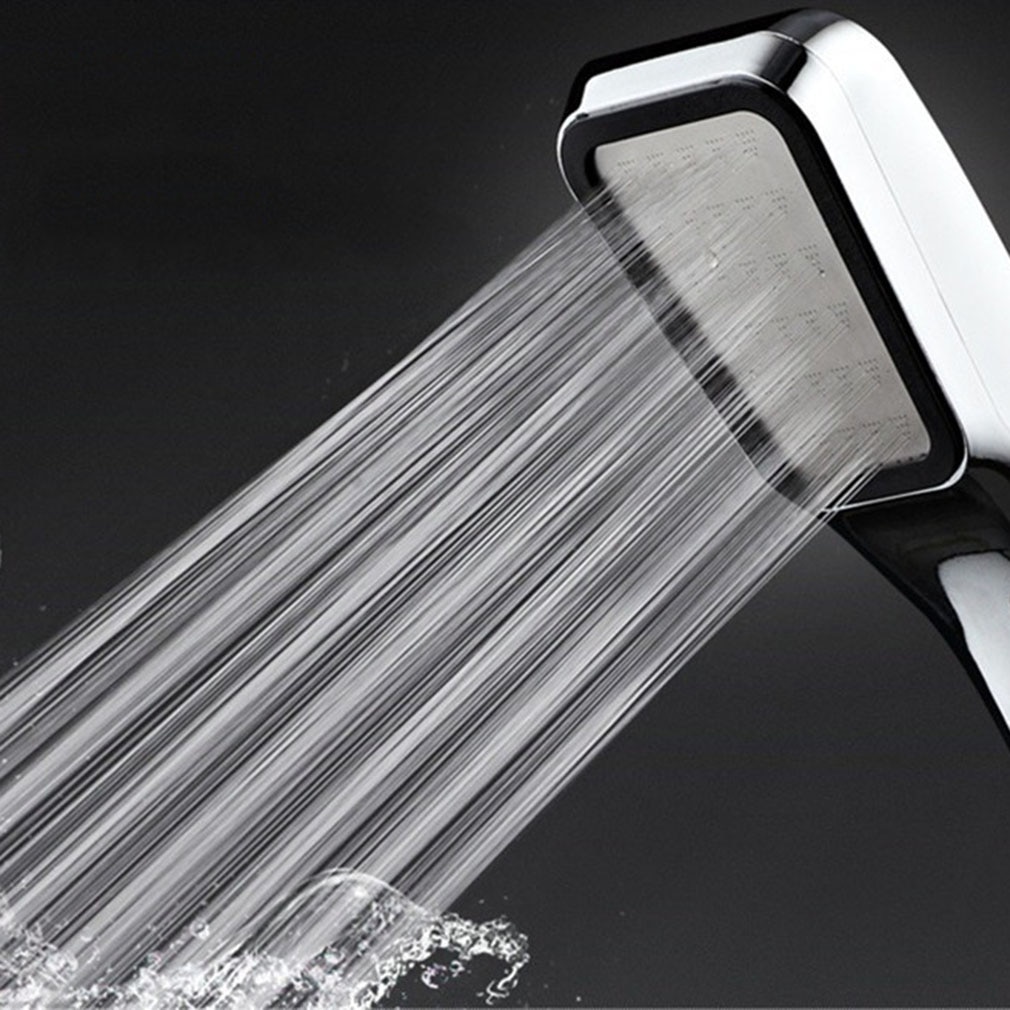 300 Tiny Holes Pressure Shower Head Water Booster Saving Square Handheld Square Bathing Sprayer Bathroom Hand Shower