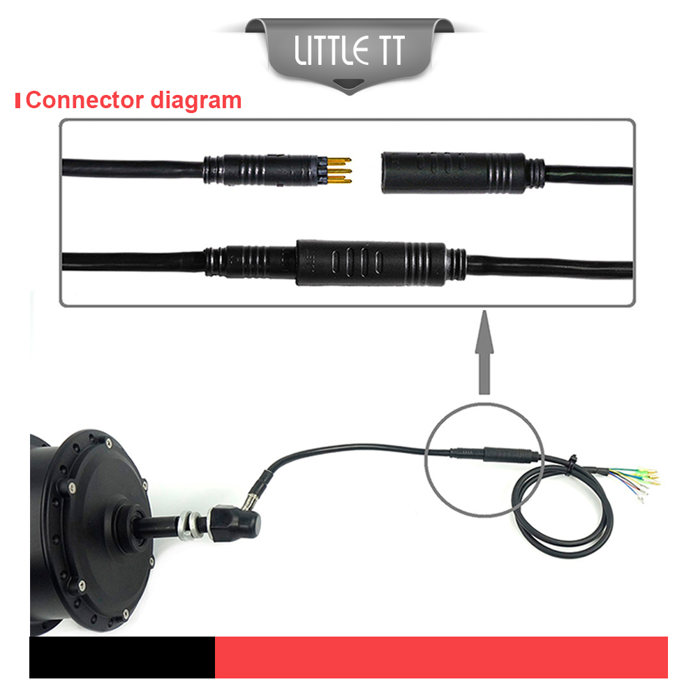 Ebike Conversion Cable 9 Pin Julet Wheel Hub Motor Waterproof Cable for Electric Bicycle Accessories