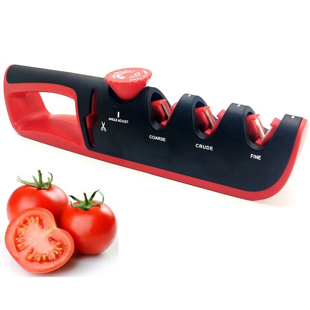 Sharpeners Household Knife Sharpener Chisel Apex Electric for Pencil Knife-sharpener Diamond Circle Wetstone Rotary Mechanism: 4in1 black red