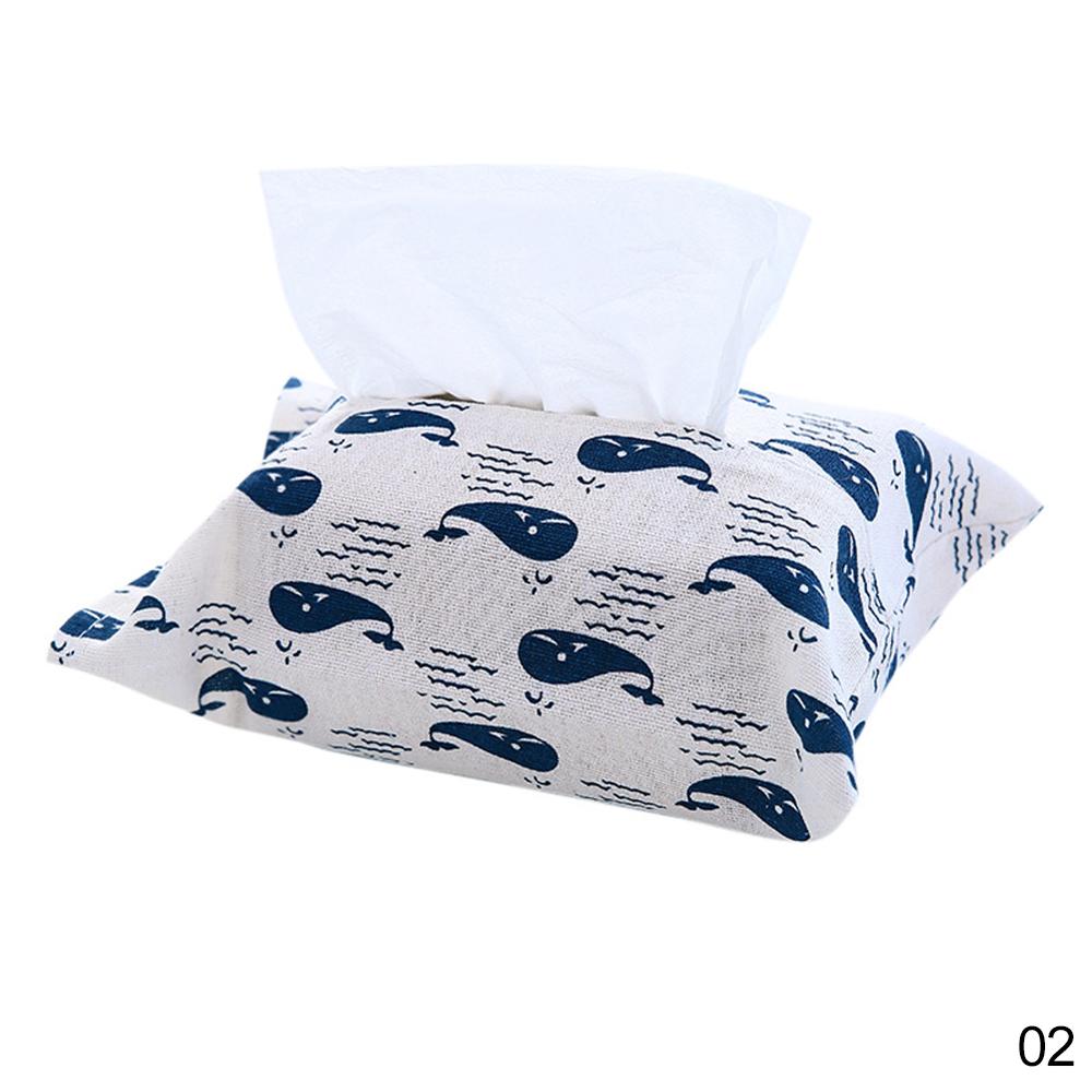 Tissue Bag Cotton And Linen Tissue Box Cover Handkerchief Napkin Holder Cover Cute Animal Printing Baby Wet Wipes Box Wipe Cases: A-02