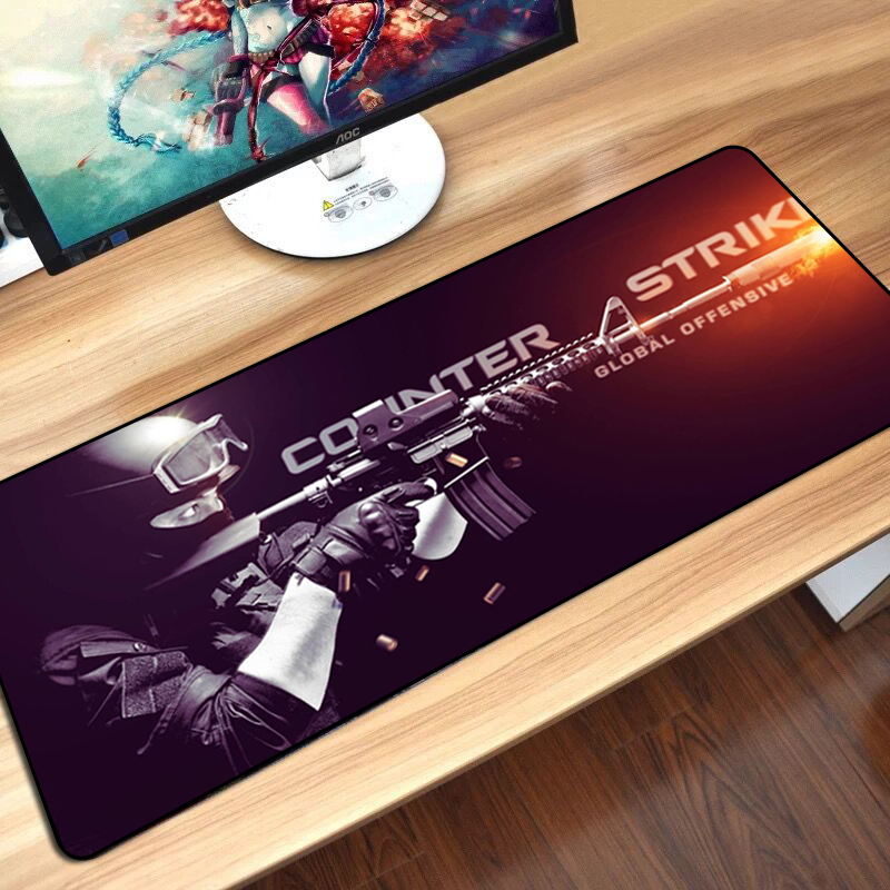 MousePad CS GO Print Overlock Edge PC Computer Gaming Mouse Pad XXL Rubber Mat For League of Legends Dota 2 for Boyfriend