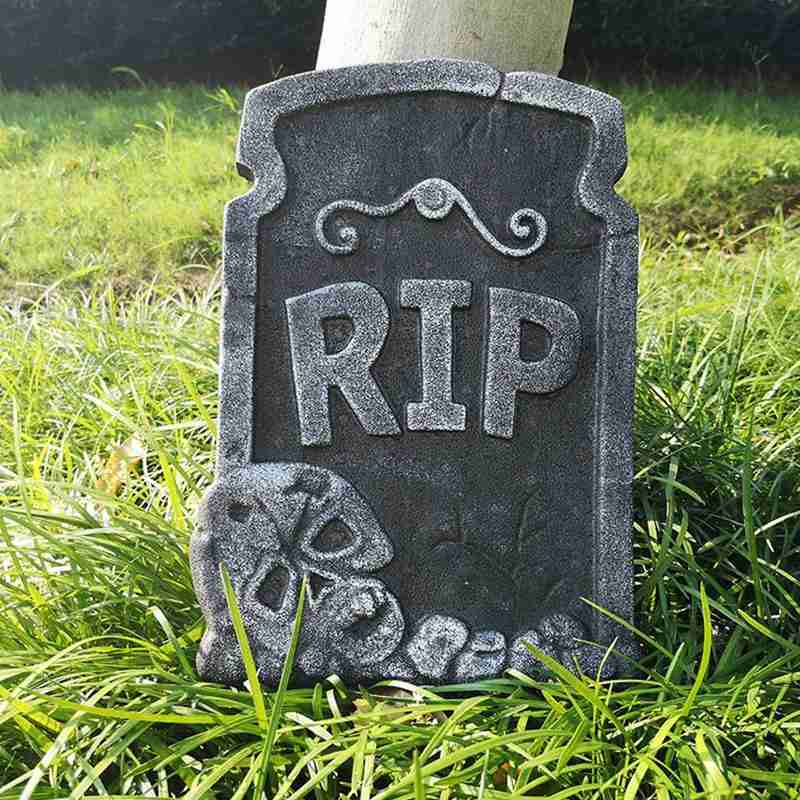 1 Pc Halloween Foam Tombstone Skeleton Tombstone Haunted Grisly Decor Props Rip Yard Party Bar House Decoration Stone Q8L8