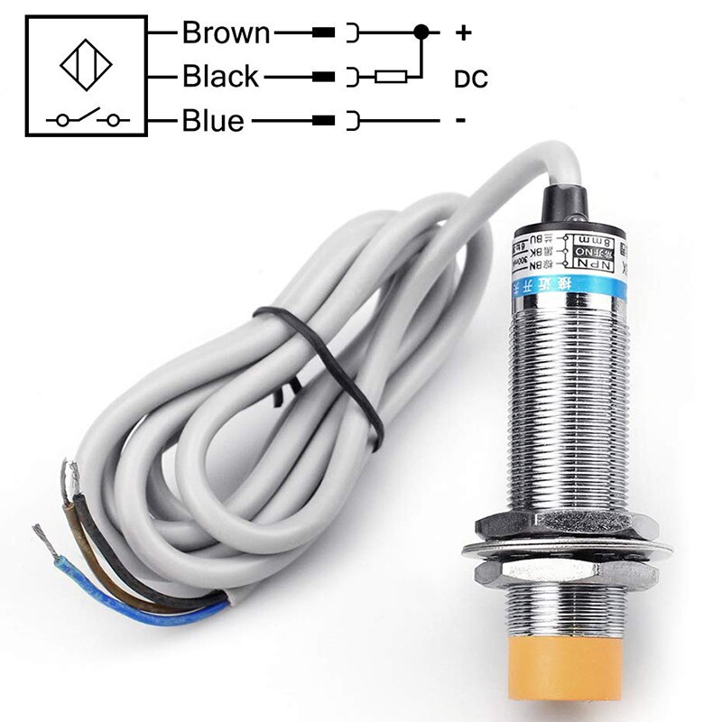 2Pcs 8mm Induktive Proximity Sensor Messabstand Ansatz Sensor Zylinder Proximity Schalter NPN DC 6-36V 300MA