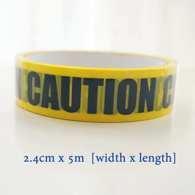 1/Roll 24Mm * 25M Waarschuwingstape Gevaar Waarschuwing Fragiele Barrière Herinneren Diy Sticker Werk Veiligheid Plakband Voor Winkelcentrum Winkel School: WHITE