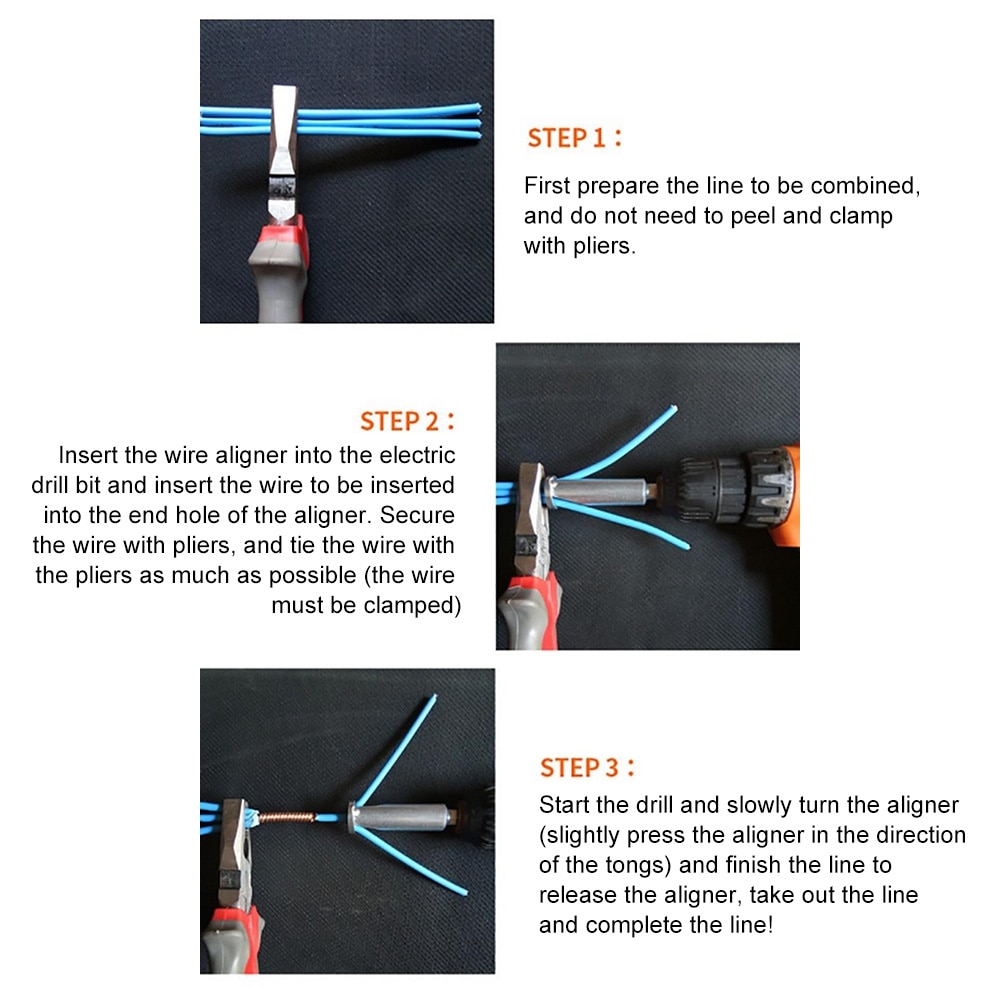 Electrical Twist Wire Tool 2.5-4 Square Hole Electrician Universal Automatic Twisting Wire Stripping Doubling Machine Connector