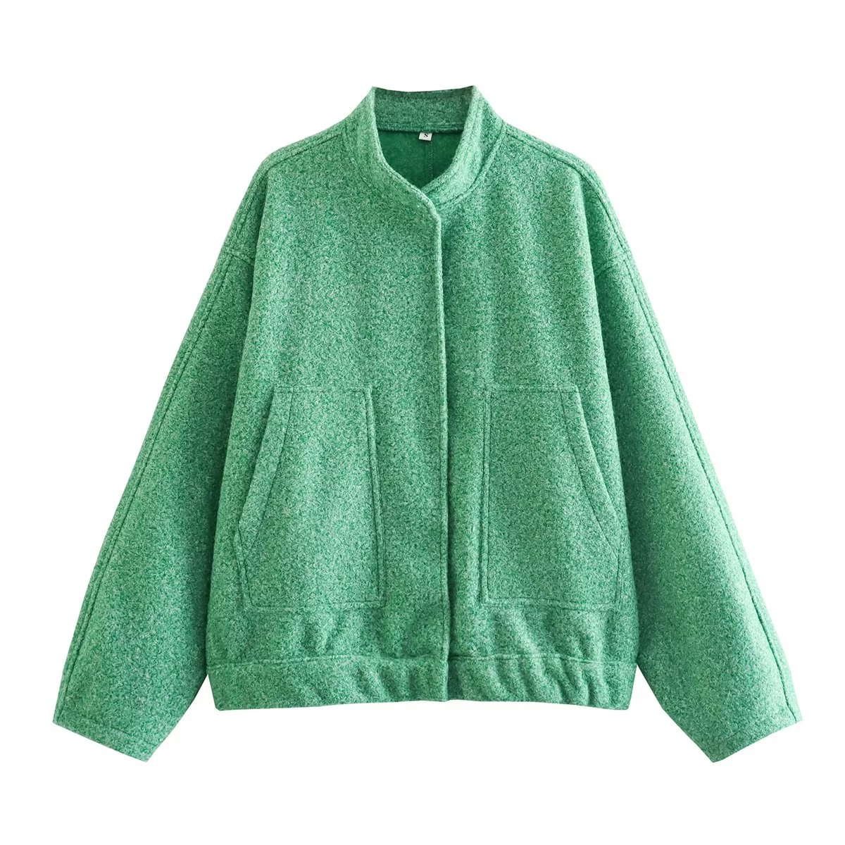 Woman Loose Gray Warm Baseball Jacket Spring Casual Oversized Bomber Jacket Girls Vintage Thick Warm Outwear