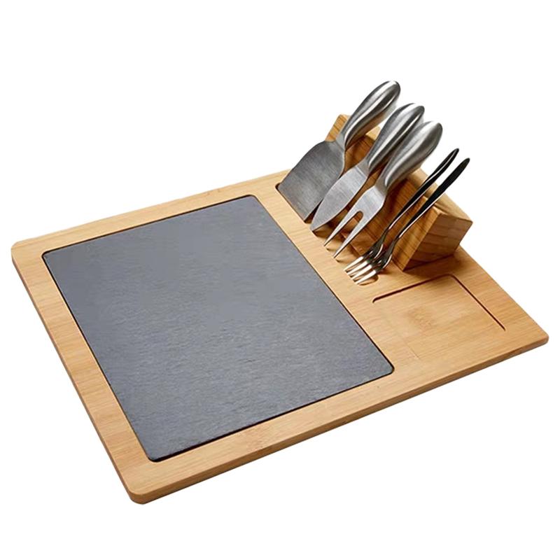 Bamboo Cheese Board Set With Stainless Steel Cutters Home Chopping Board Cheese Board Cheese Board With Cutter