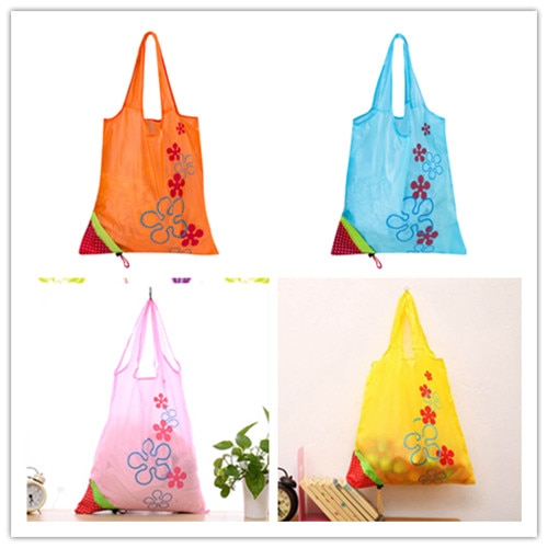 Grand sac se pliant réutilisable en Nylon d'épicerie d'eco de fraise sac à provisions de détail de sac fourre-tout grande capacité et biens