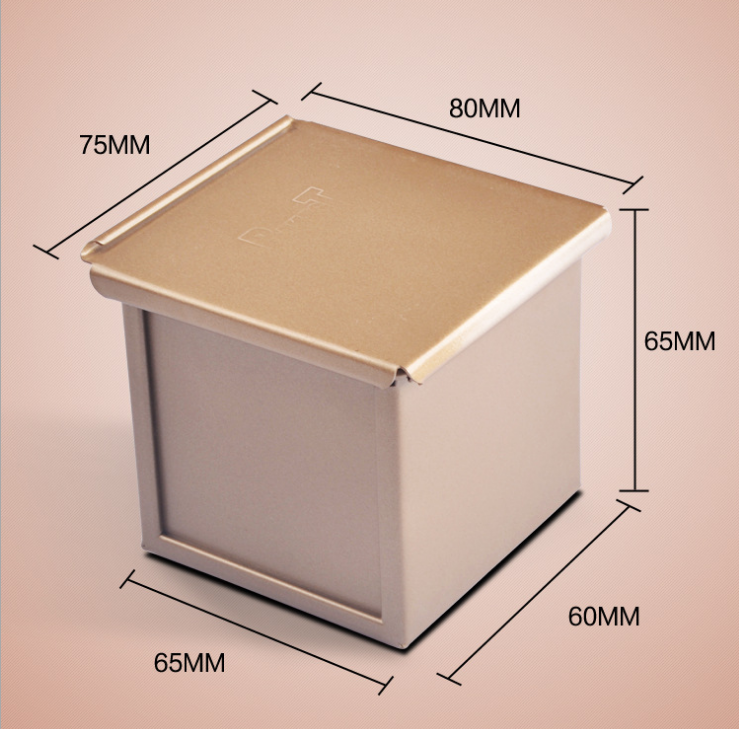 4 stuks/partij 6cm 10cm antiaanbak bakvorm mini vierkante kubieke toastvorm met deksel broodvorm met deksel
