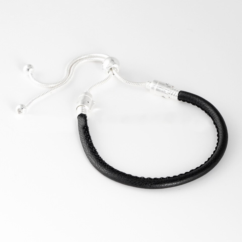 925 argento sterlina in oro rosa braccialetto di Fascino dei monili "Adatto per usura di Donne Perline FAI DA TE Braccialetto Scintillante CZ: PAB014