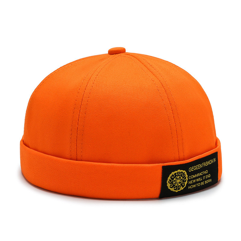 Cool udlejer hat mænd street trendy hip-hop hat kasketter uden skygge melon hue huer til mænd: Orange 1
