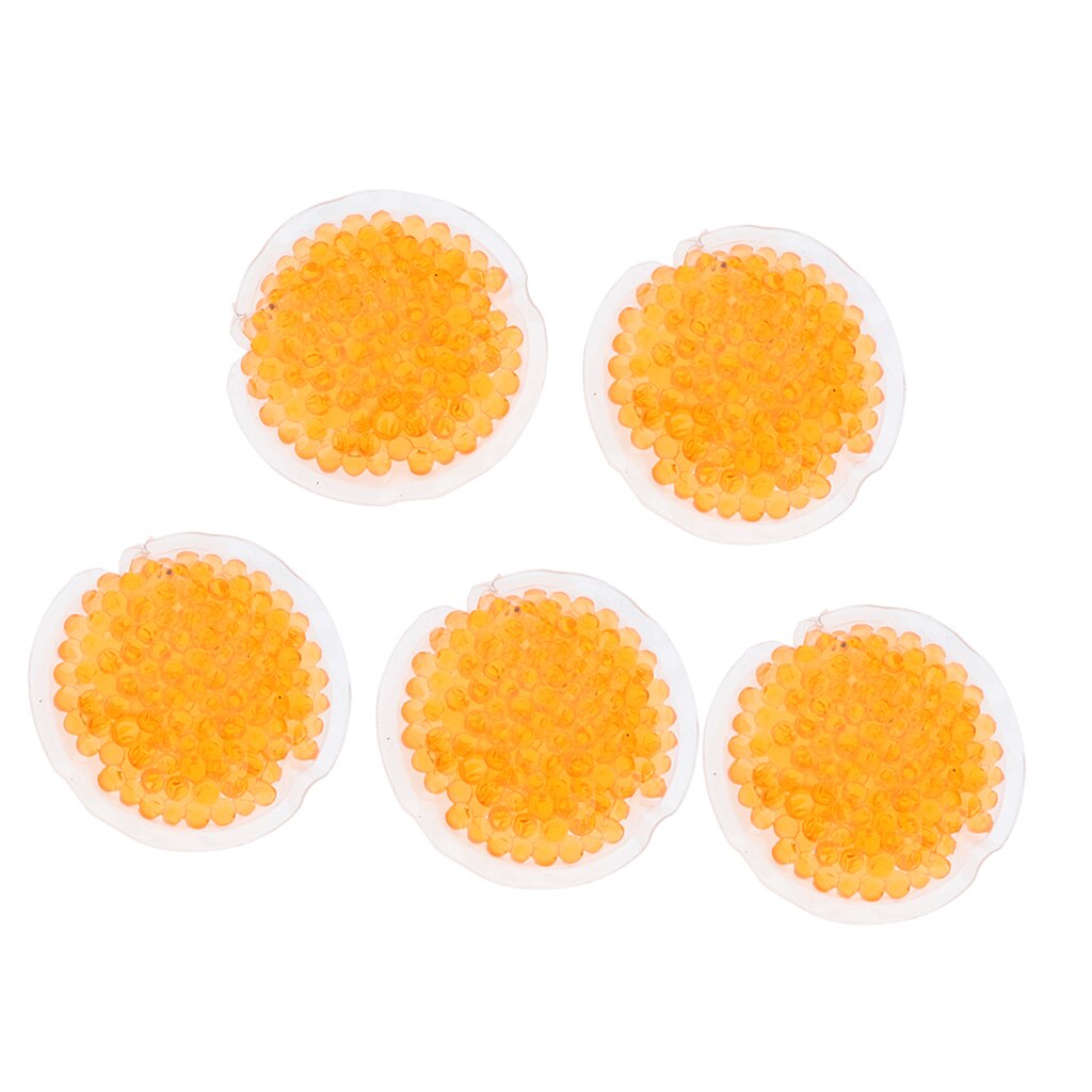 5pcs Reusable Gel Heat Cold Pack Microwavable Mask for Back Leg Arm Shoulder Face Pain Muscle Soreness Relief Sports Injuries: Orange