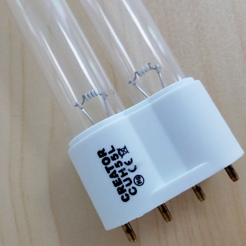 2-bloco 55w 4 pinos 2g11 base uv germicida bulbo substituição para esterilizadores uv clarificadores aquários desodorização: 55w uvc twin linear