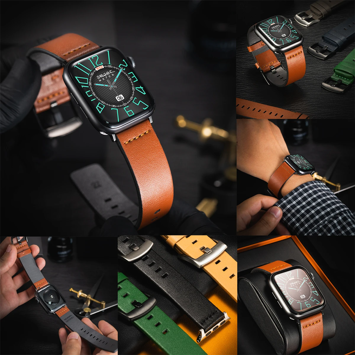 Hochwertiges Lederarmband für Apfel Uhr Band Ultra 2 49 mm 46 mm 42 mm 45 mm 41 mm 44 mm 40 mm Armbinde für IWatch 10 9 8 7 6 SE 5 4