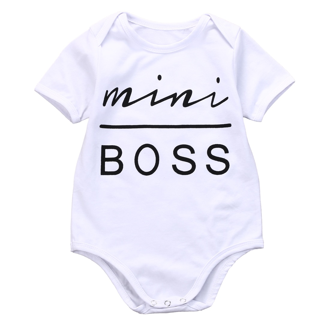 Infant Baby Boys Girls Short Sleeve Bodysuit Letters Jumpsuit Outfits Sunsuit Clothes Size 0-24M