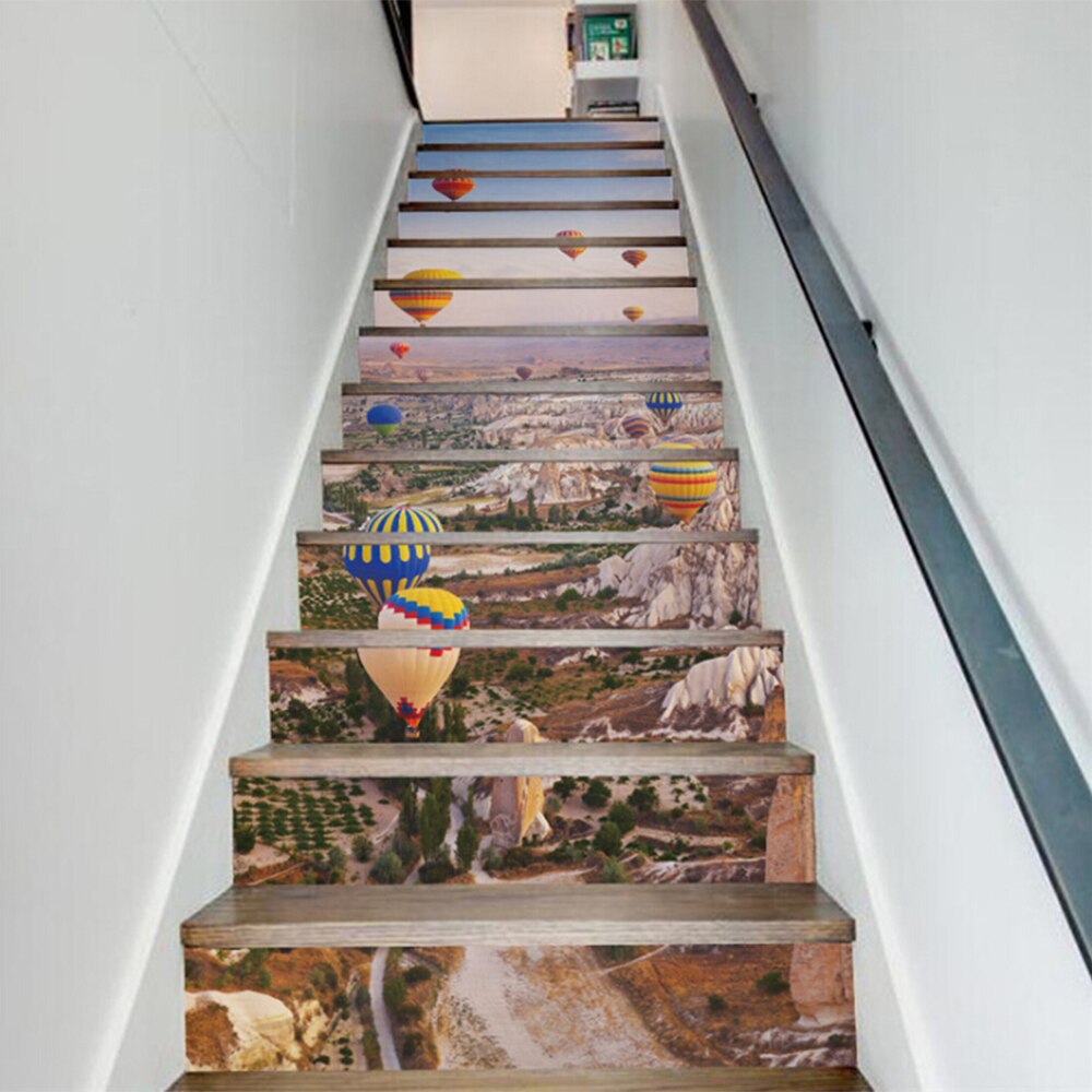 Trap Stickers Waterval Ballon Patroon Trap Stickers Kerst Trappen Stickers Muurstickers Art Livingroom Home Decoratie