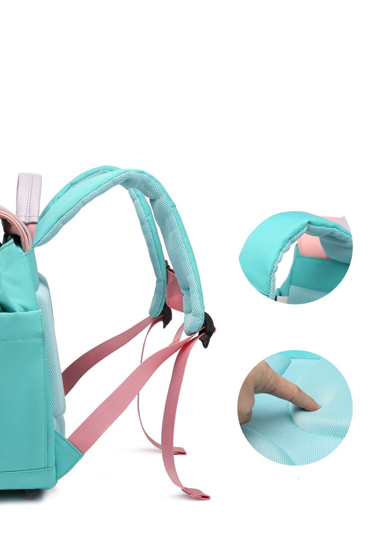 Mignons sacs d'école roses pour filles, sac à dos orthopédiques imperméables aux couleurs acidulées du japon pour élèves du primaire