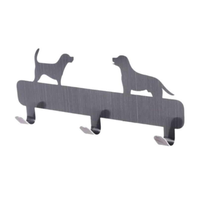 Hundeformet rustfritt stål vegg 3 kroker bad stansefri kleshenger bakdør hengende knagg for håndkle