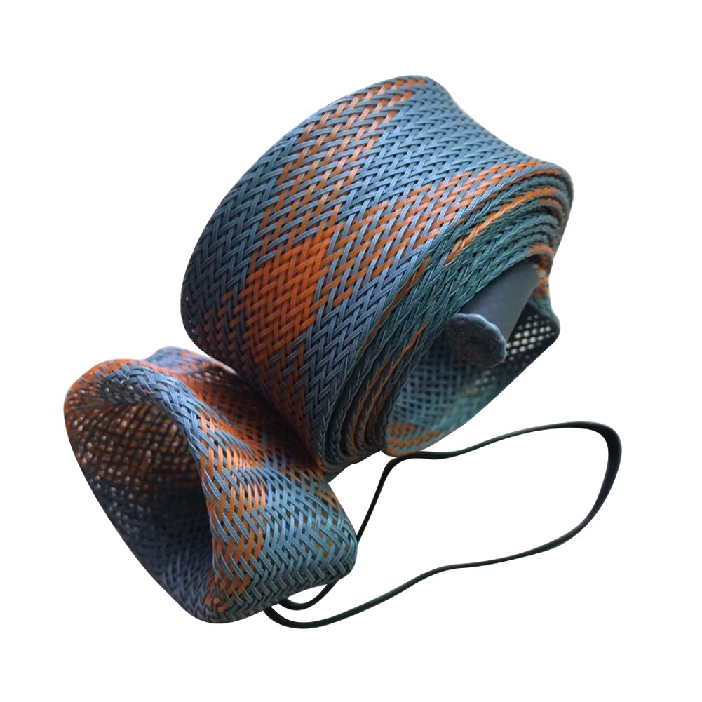 Housse de canne à pêche maille tressée coulée filature manche de poteau de pêche chaussette gant protecteur sac sac de matériel sac en Nylon: Gris foncé