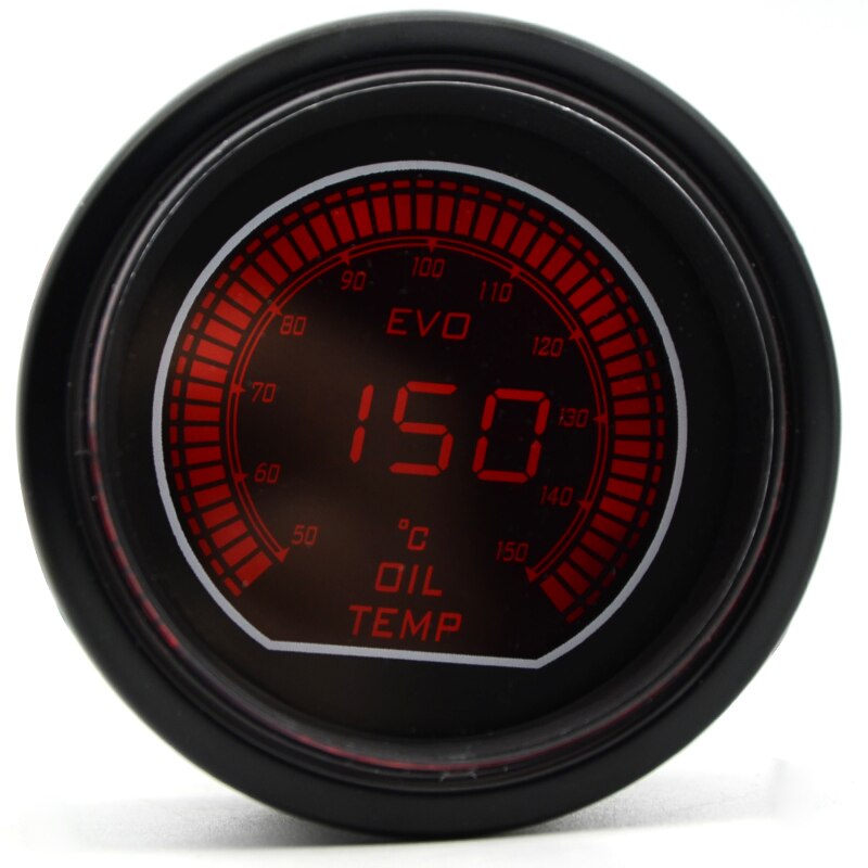 Digital 2 "52mm Turbo Manometer Auto Turbo Schub Messgerät PSI Wasser Temp Öl temperatur Öl Manometer Voltmeter Meter: Öl temp Messgerät