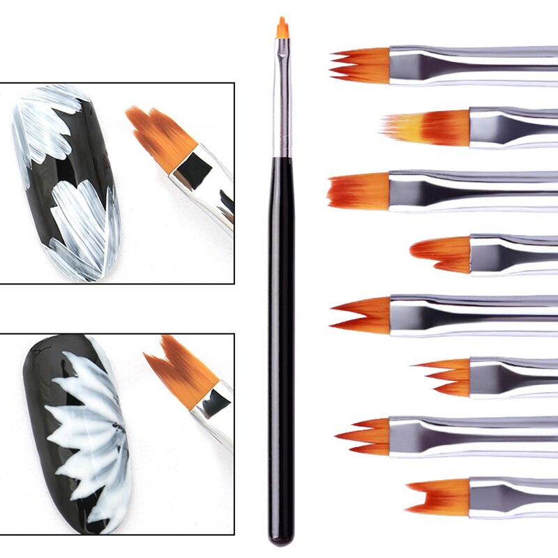 Lápiz de pétalos para uñas, herramientas de manicura de pluma, pincel pintado para decoración de uñas, apto para todas las pieles, 6 formas a elegir, 1 unidad