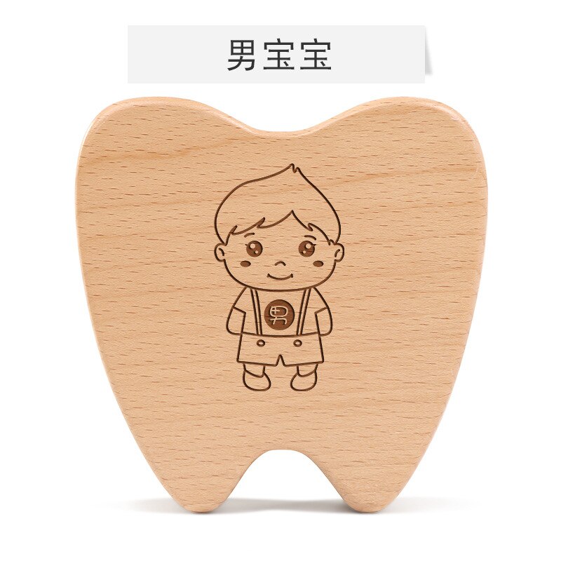 Stijl Houten Tanden Melktanden Gedenkteken Doos Meisje En Jongen Lanugo Kinderen Collectebus Baby Off Groeiende Permanente T: Y ishuai gou Teeth Male Baby