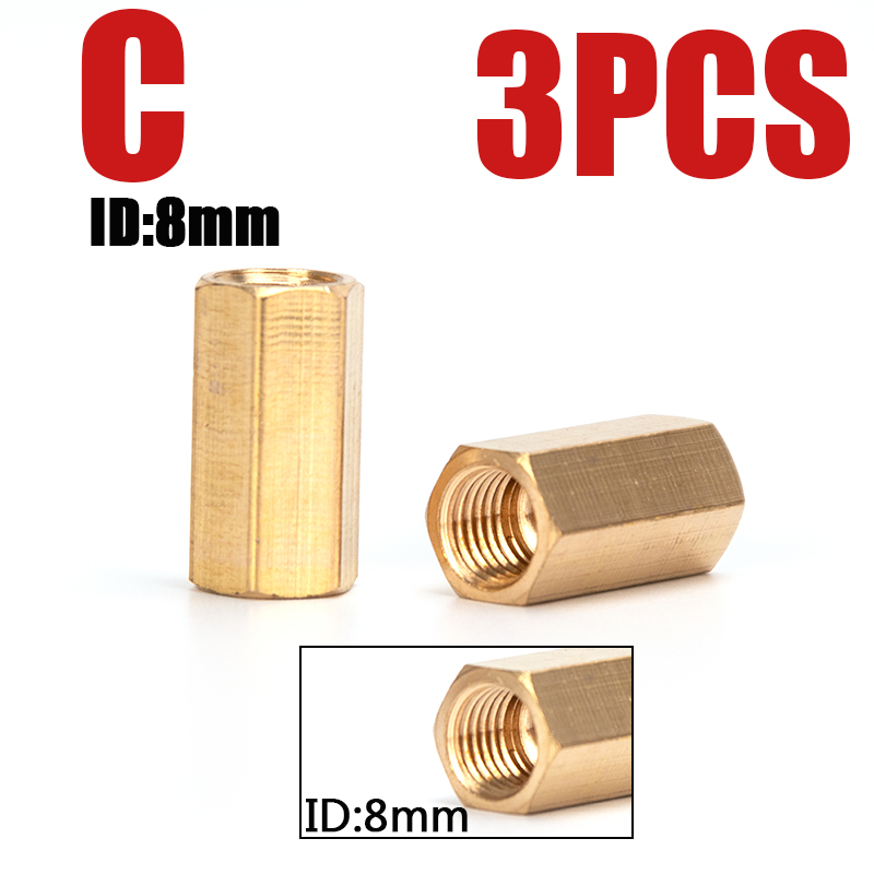 Pcp kobber dobbelt ende hannplugg hurtigkoblingskontakt  m10 x 1 m8 x 1 innvendigt gjengeluftsokkel tilkoblingsbeslag 3 stk / sett: Alternativ c  x3 stk