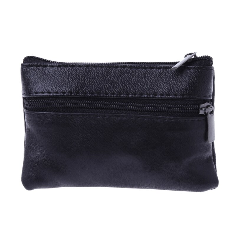 Bløde mænd kvinder kort mønt nøgleholder lynlås læder tegnebog pose taske pung: Default Title