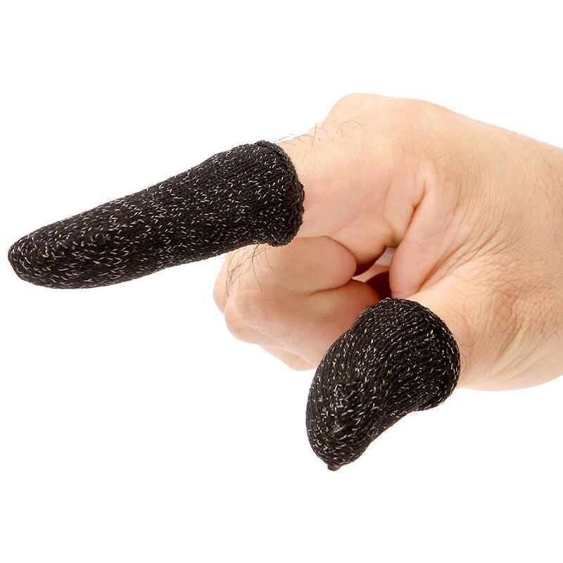 2 st gaming finger sleeves antislip anti-svett skydd för telefon spel controller finger känslig andas mobil touch