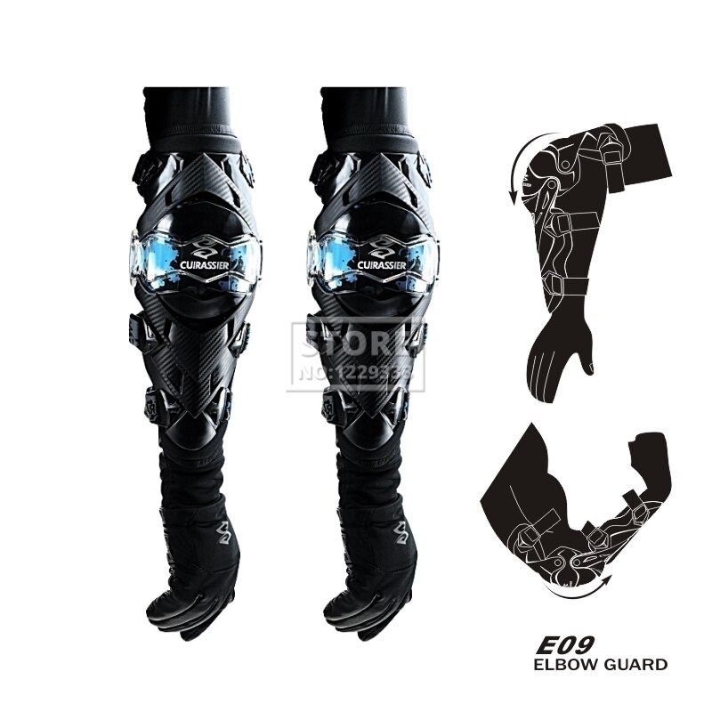 Motorcycle Protection Motocross Elbow Pads Motorcycle Elbow Guard Kneepads Moto Equipement Racing Riding Dirt Bike Protection: E09 ElbowPads BL