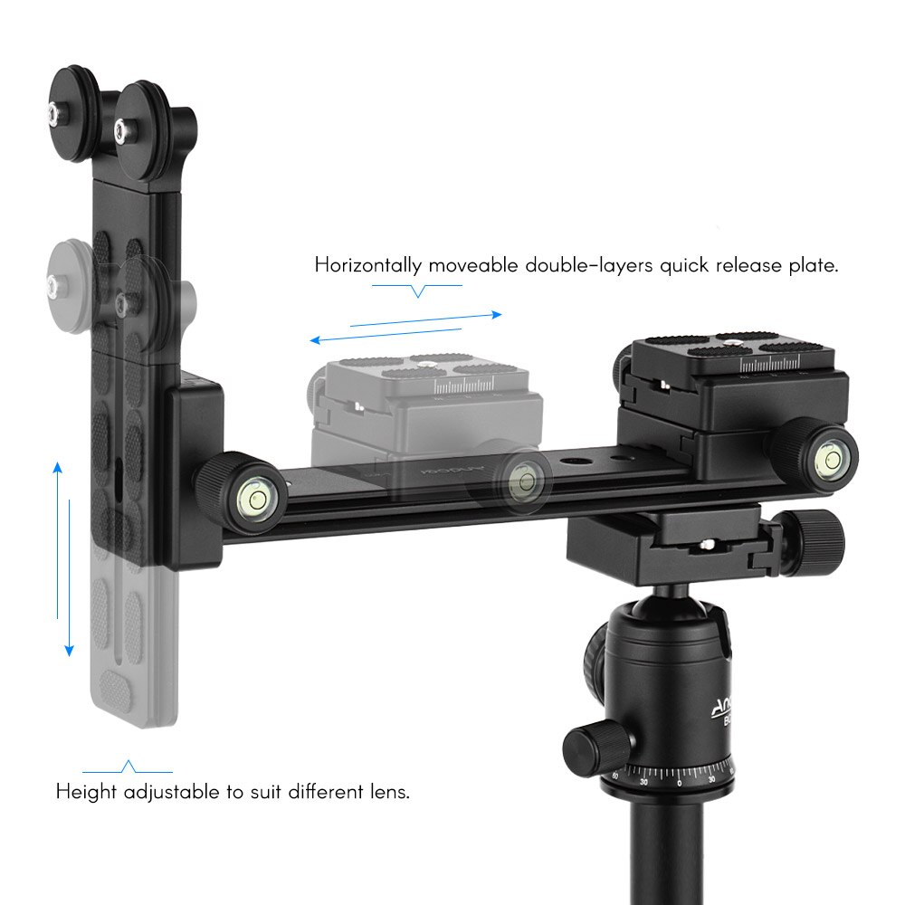 Andoer L200 Telelens Ondersteuning Lange Lens Houder Beugel Compatibel voor Arca-Swiss Sunwayfoto RRS Benro Kirk Markins Mount