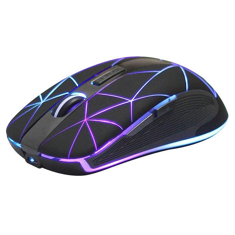 Rii RM200 2.4G Wireless Mouse 5 Buttons Rechargeable Mobile Optical Mouse with Colorful LED 3 Adjustable DPI Levels for PC