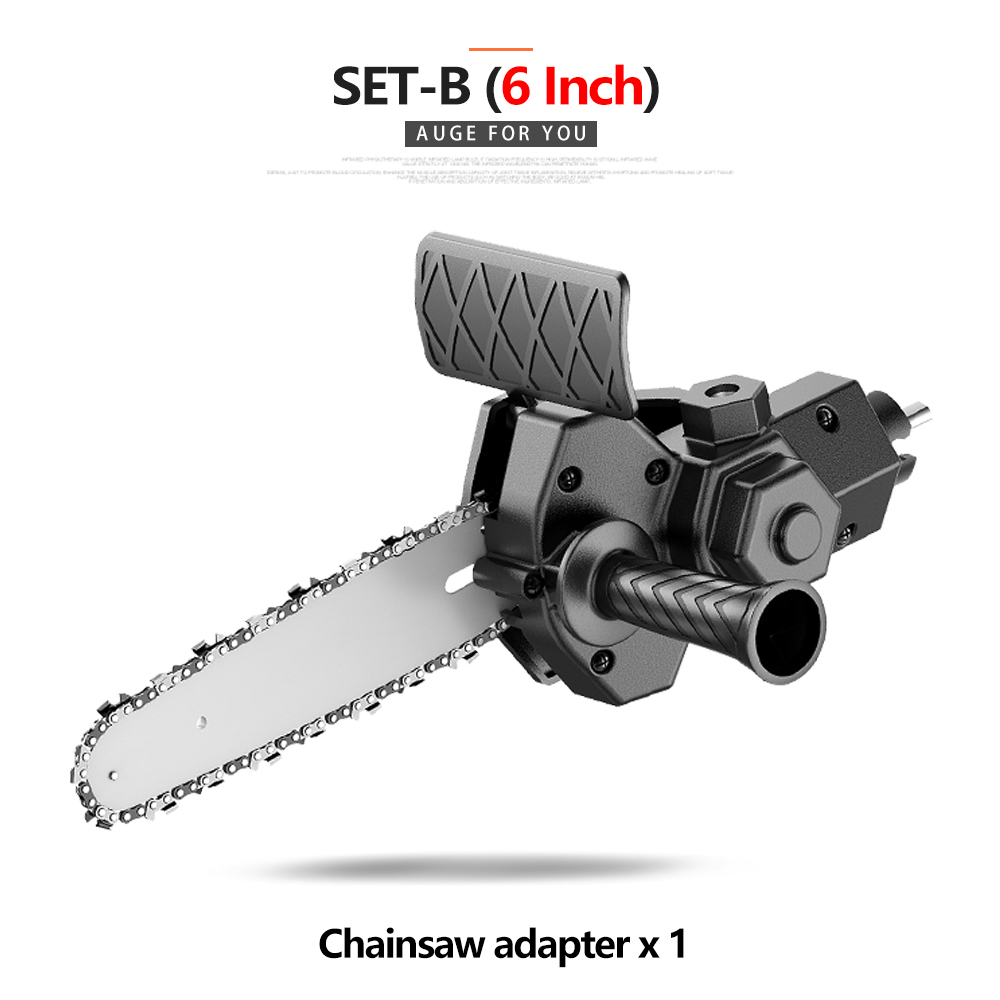4/6 Inch Electric Drill Modified To Electric Chainsaw adapter Tool Portable Conversion Head Kits Woodworking Pruning: Brown