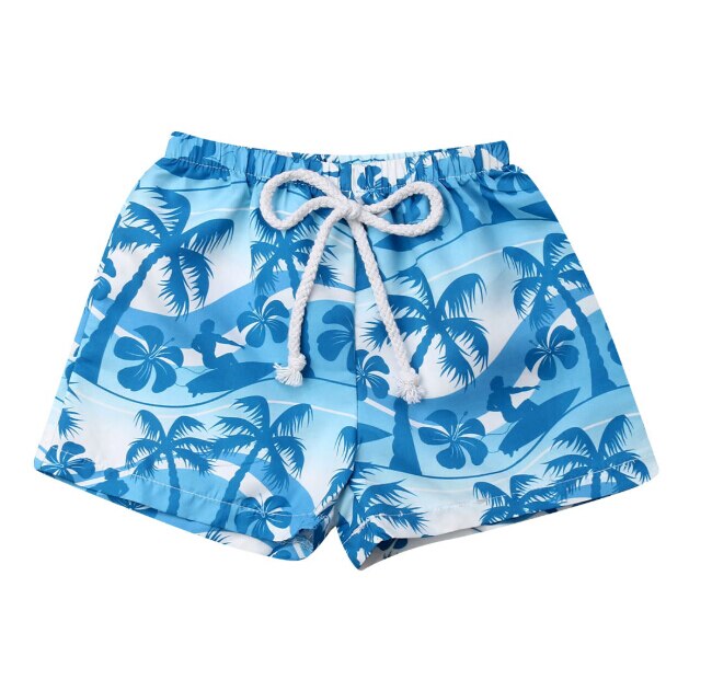 Hawaiian Style Baby Boy Elastische Board Shorts Bloemen Tailleband Kids Zwemmen Bodem Casual Baden Peuter Zomer Strand Shorts: Blauw / 6m