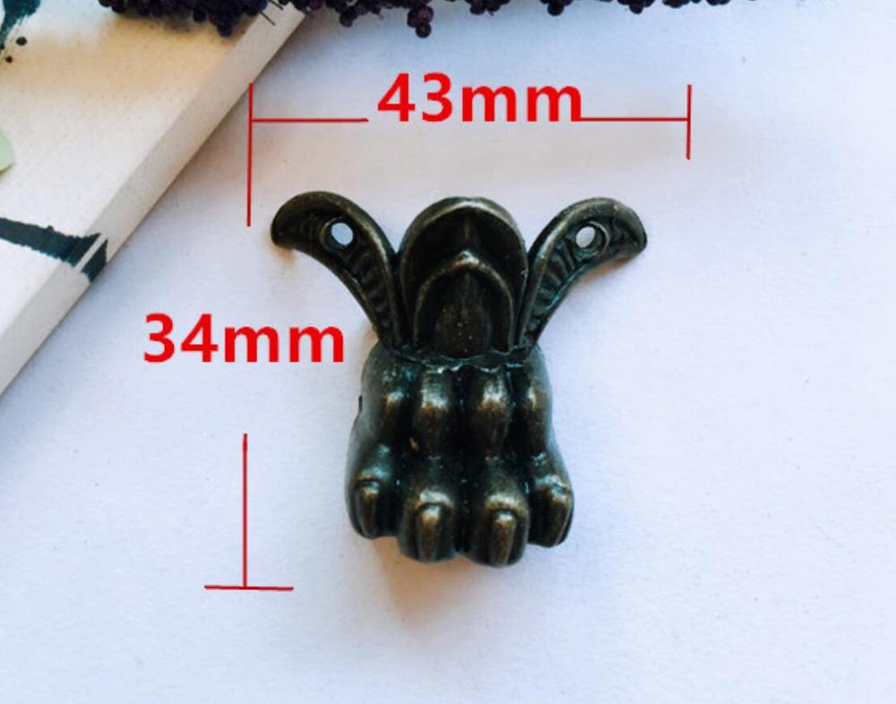 4 Stuks Antieke Voet Messing Sieraden Houten Doos Decoratieve Voeten Been Hoek Beugel Kast Protector Voor Meubels Hardware