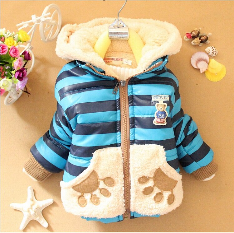 Jongens Jas Cartoon Beer Katoen Winter Jongens Jassen Houden Warme capuchon Voor Jongens Baby Kids Kleding Kinderen Kleding