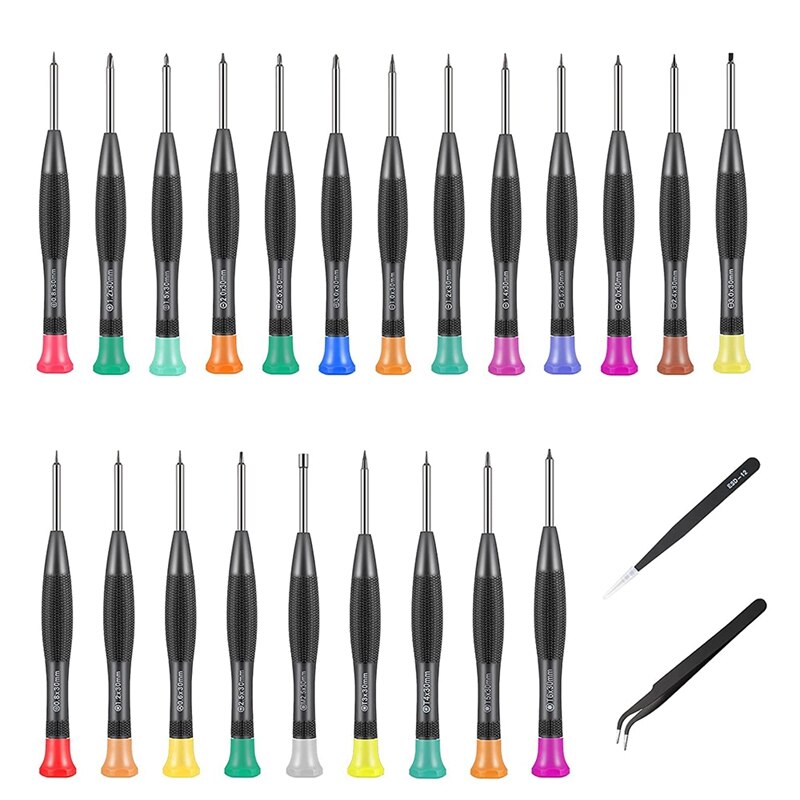 -24 Pcs Precision Magnetic Screwdriver Set with Flathead /Star Screwdrivers for Repairing Eyeglass Phone Watch Computer: Default Title