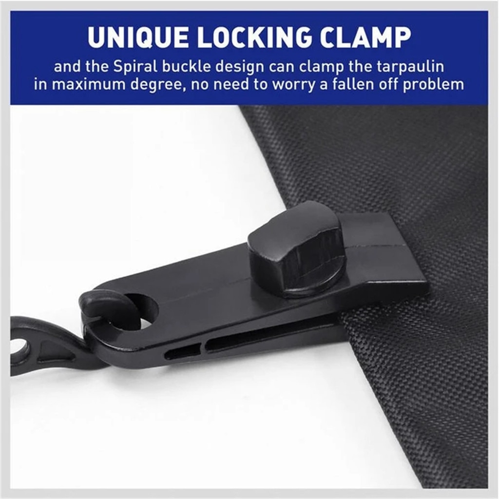 #35 12 Stuks Tent Clip Tarp Draai Clips Heavy Duty Lock Klemmen Tent Clip Luifel Clamp Locking Klem Canvas anker Grijper