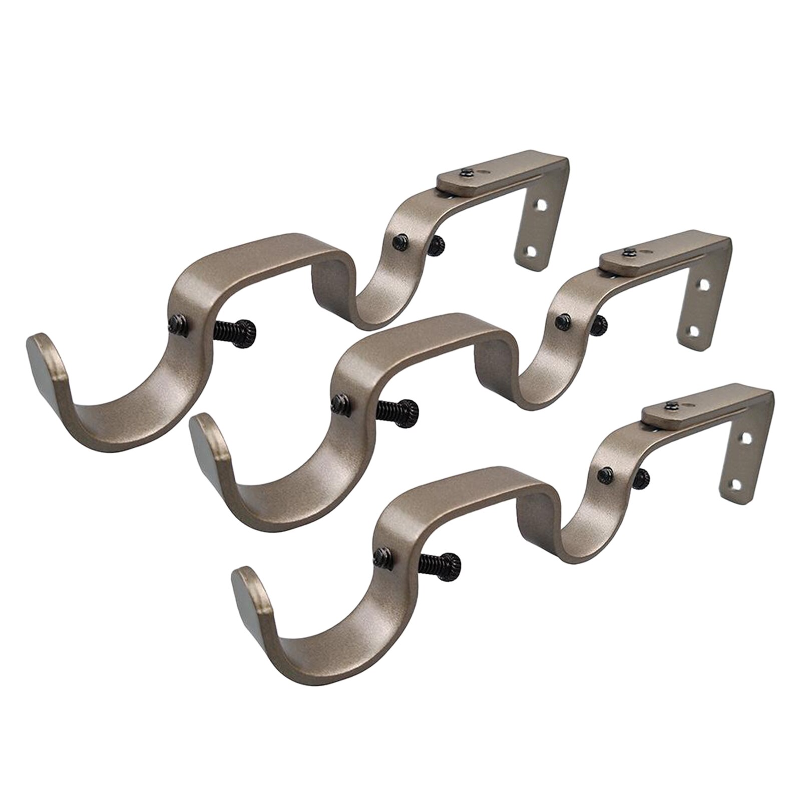 3PC Single Curtain Rod Holders Bracket Into Window Frame Curtain Rod Heavy Duty Double Rod Holders Curtain Brackets