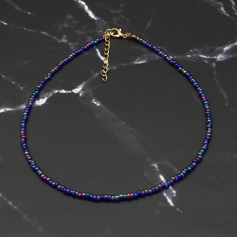 Bohemia Handmade Rainbow koraliki proste Choker naszyjnik moda damska dziki słodki kolorowy kołnierz biżuteria prezent: 25