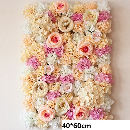 40 x 60cm silke rose blomster væg bryllup dekoration baggrund champagne kunstig blomst blomster væg romantisk bryllup indretning: Som foto 2