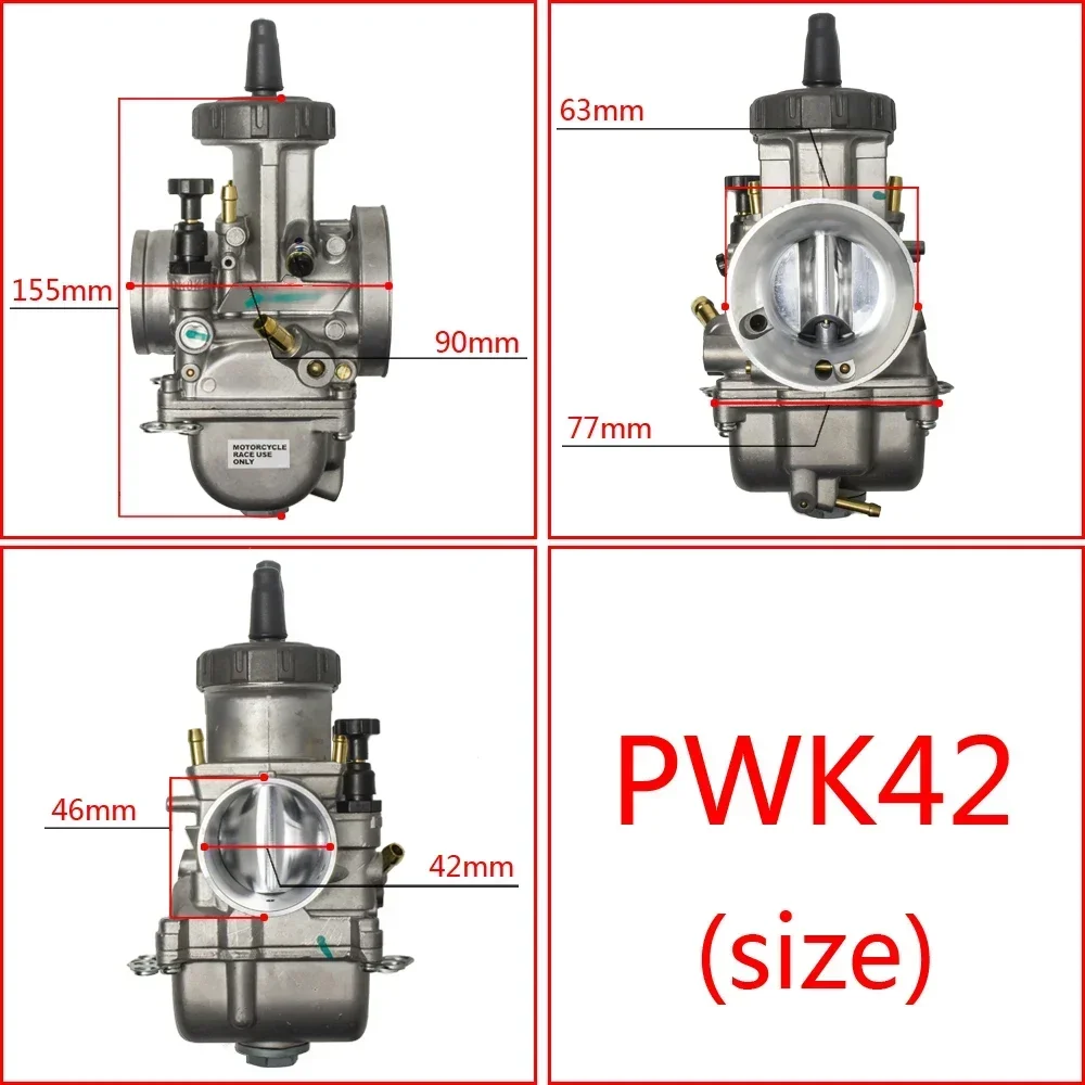 Racing Carburetor Keihin Pwk 38 '98 33/34/35/36/38/40/42mm For KTM 380 EXC 12 LT USA 1998 ATV motorcycle: GRAY